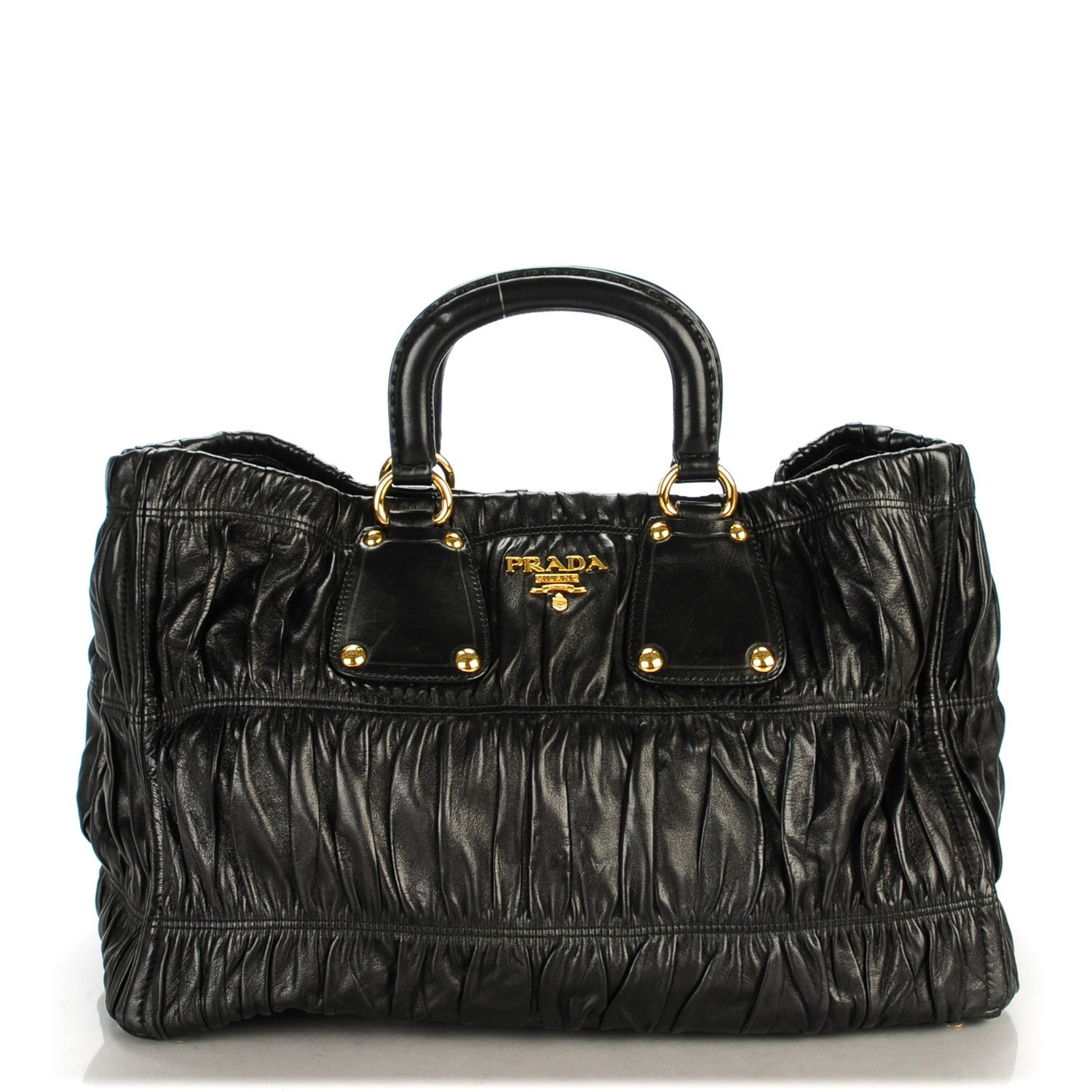 Prada Nappa Gaufre Top Handle Tote Black 1 of 7
