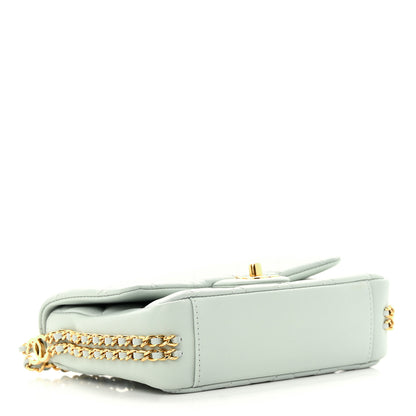 Chanel Lambskin Quilted Mini CC You Flap Light Grey 4 of 12