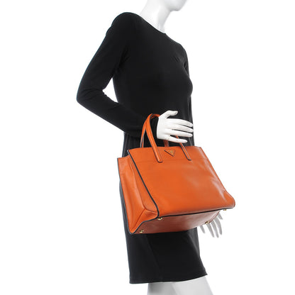 Prada Saffiano Soft Tote Papaya 3 of 8