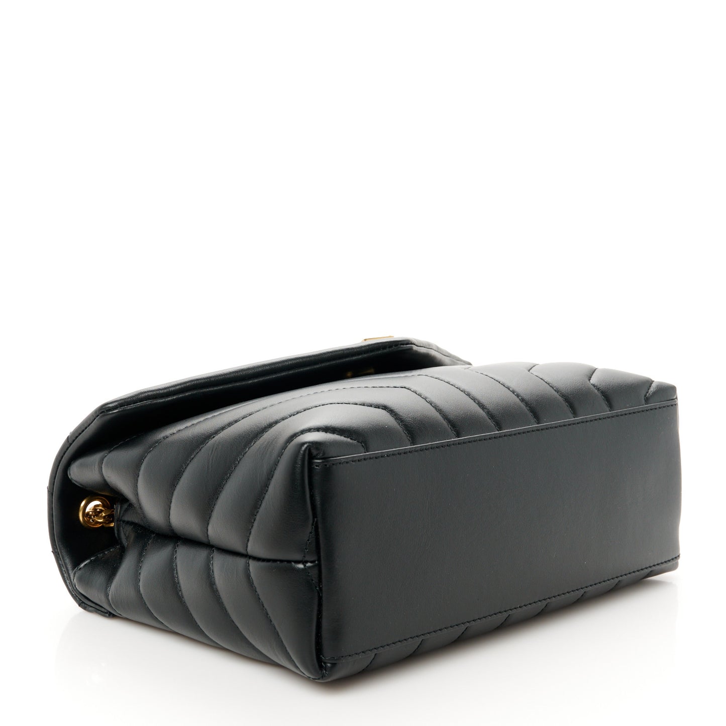 Calfskin Y Quilted Monogram Small Loulou Chain Satchel Black