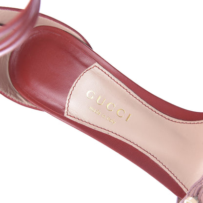 Gucci Malaga Kid Aneta Sandals 36 Carmine Rose Hibiscus Red 8 of 11