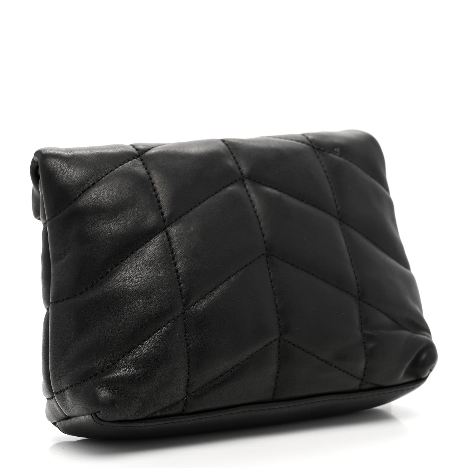 Saint Laurent Lambskin Monogram Loulou Puffer Pouch Clutch Black 3 of 9