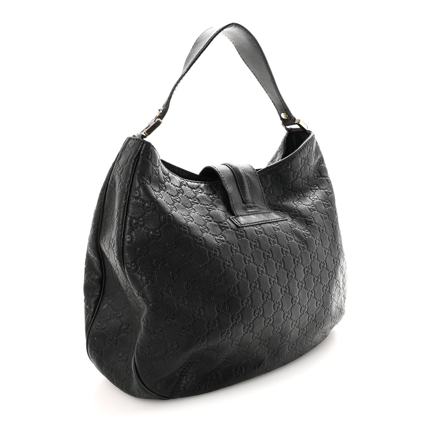 Guccissima Large New Ladies Web Hobo Black