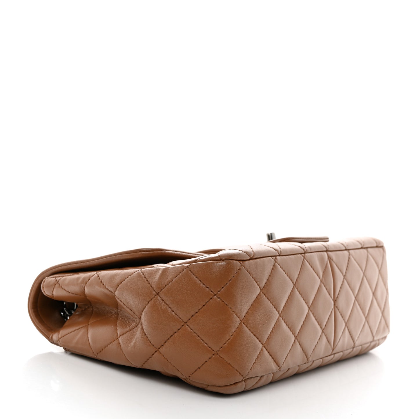 Lambskin Quilted Elementary Chic Flap Brown