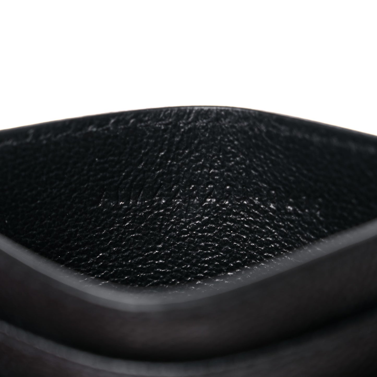 Grain De Poudre Matelasse Chevron Monogram Credit Card Case Black