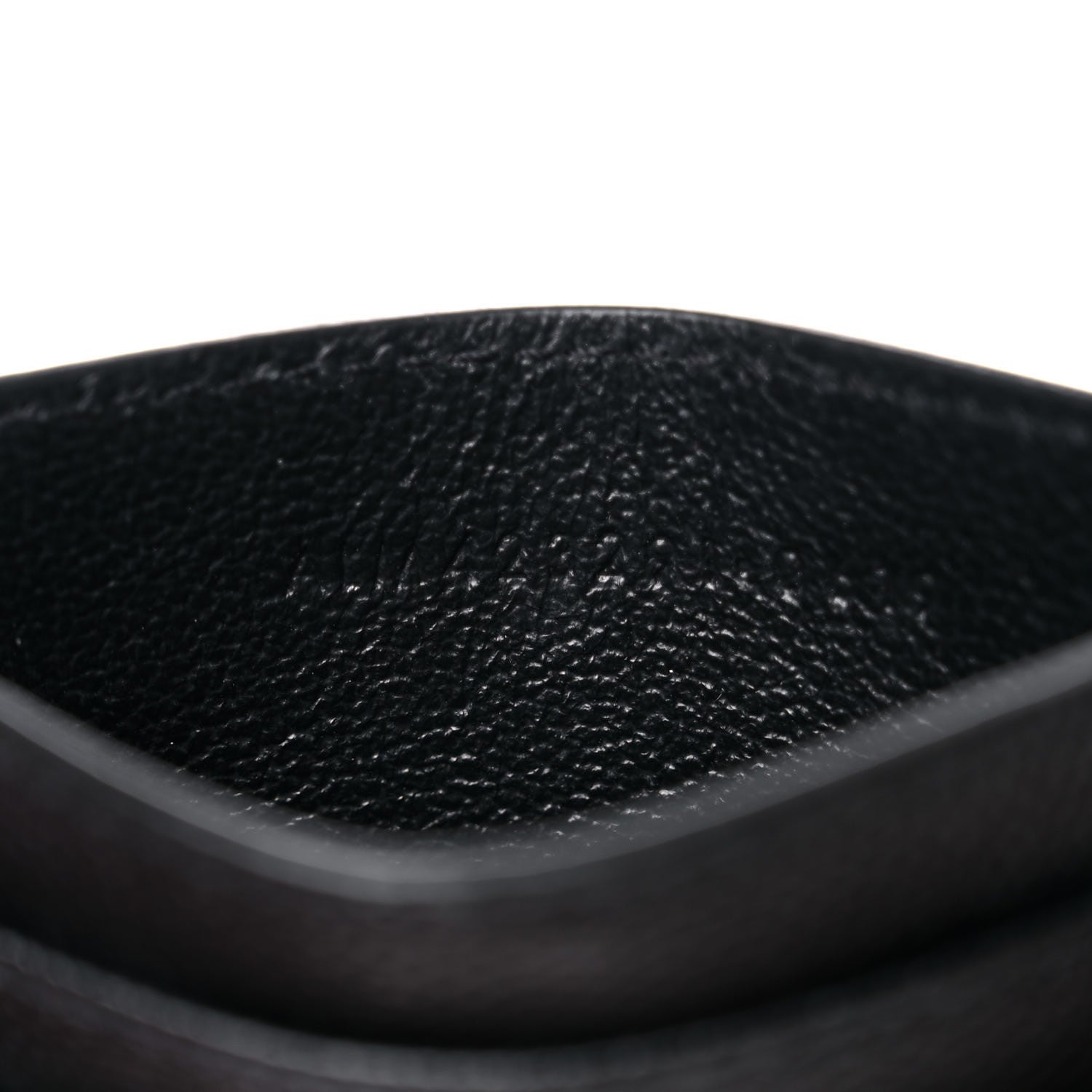 Saint Laurent Grain De Poudre Matelasse Chevron Monogram Credit Card Case Black 7 of 8
