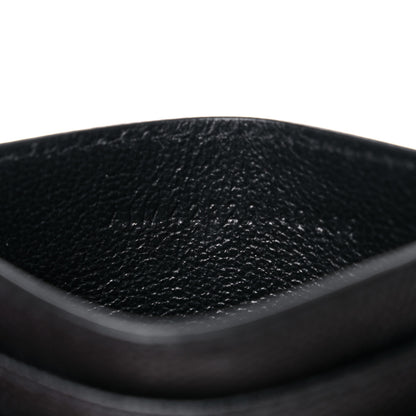 Saint Laurent Grain De Poudre Matelasse Chevron Monogram Credit Card Case Black 7 of 8