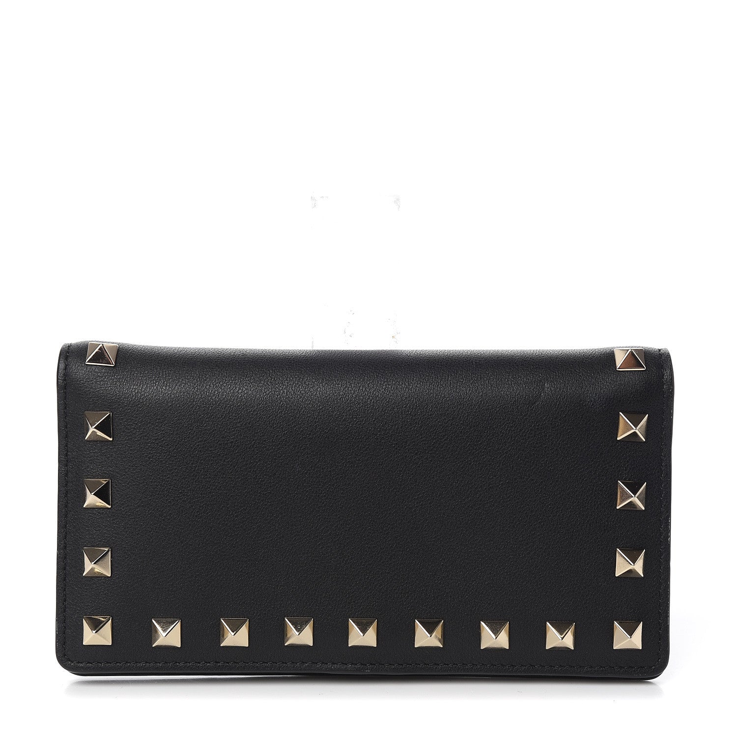 Valentino Garavani Vitello Rockstud Flap Wallet Black 1 of 10