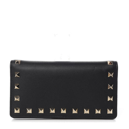 Valentino Garavani Vitello Rockstud Flap Wallet Black 1 of 10