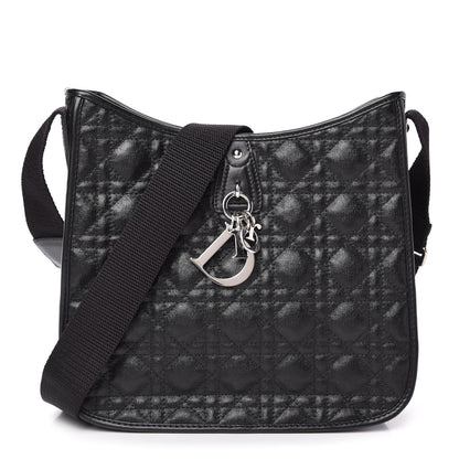 Christian Dior Coated Canvas Cannage Crossbody Bag Black 1 of 10