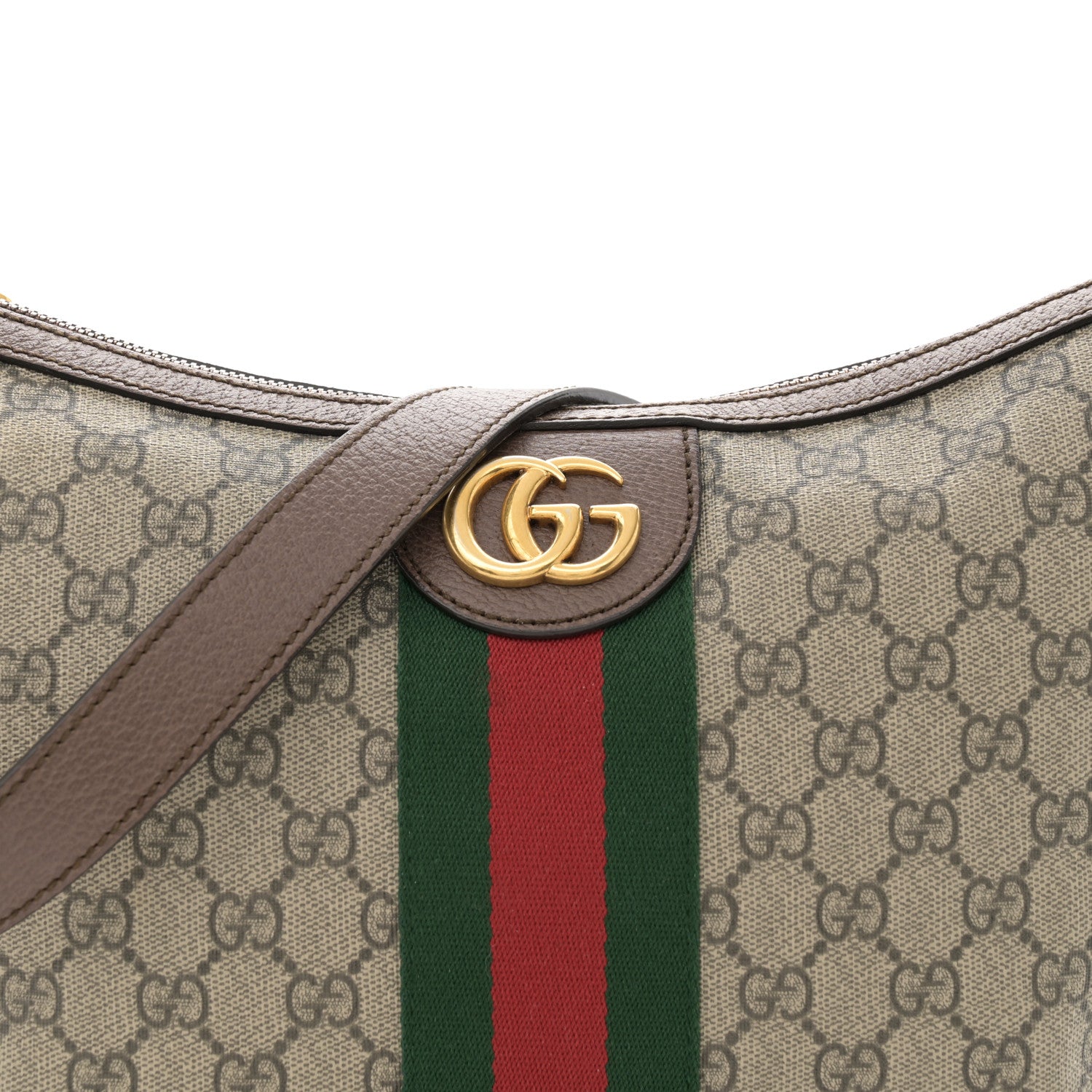 Gucci GG Supreme Monogram Web Small Ophidia Half Moon Hobo Brown 8 of 12