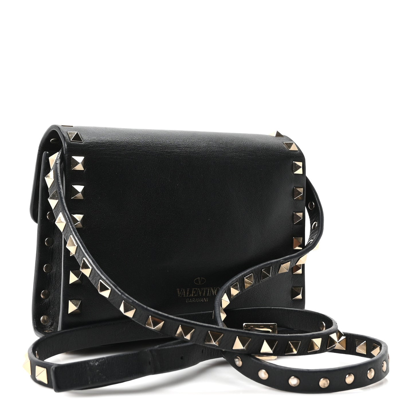 Vitello Rockstud Belt Bag Black