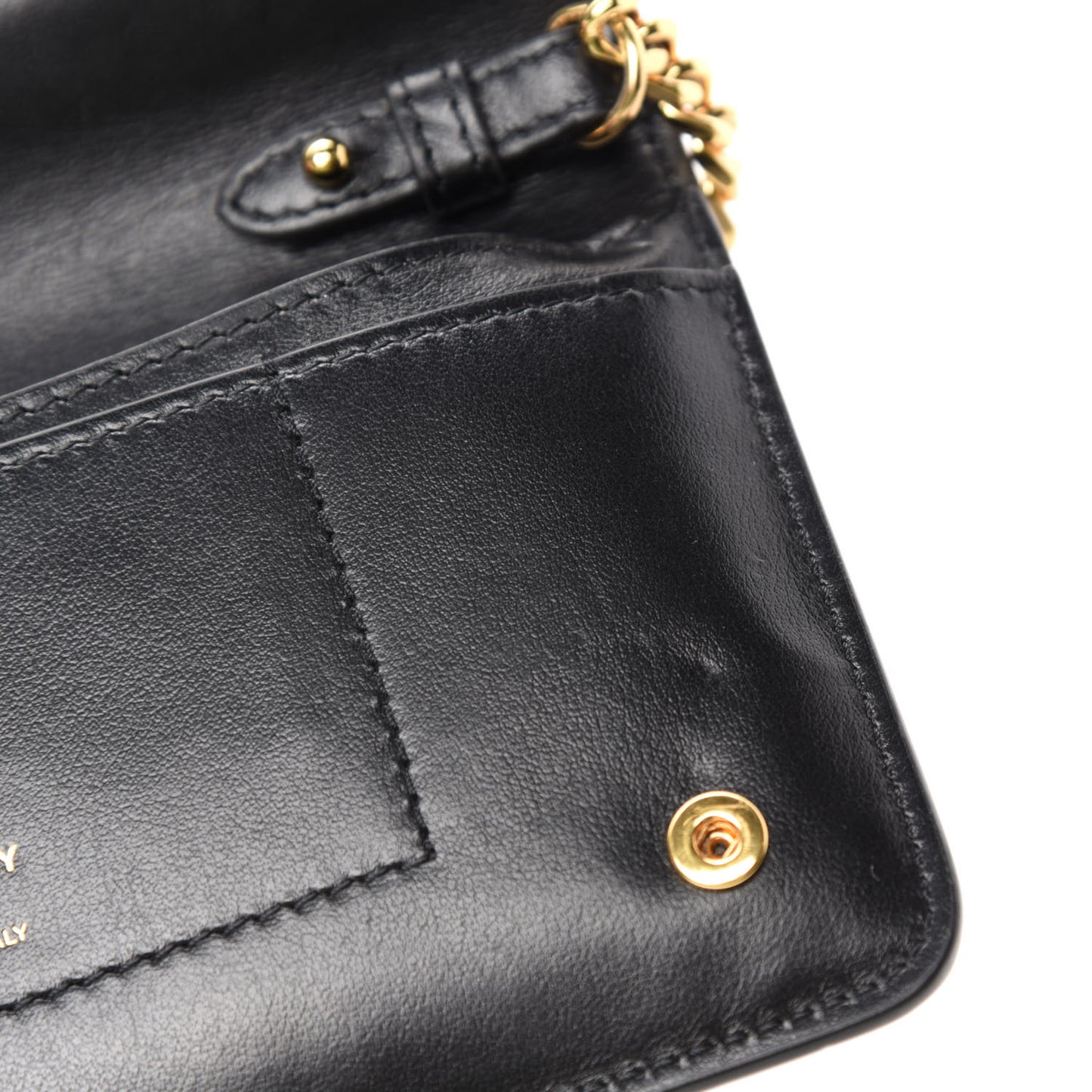 Grainy Calfskin Rowe TB Phone Wallet On Chain Black