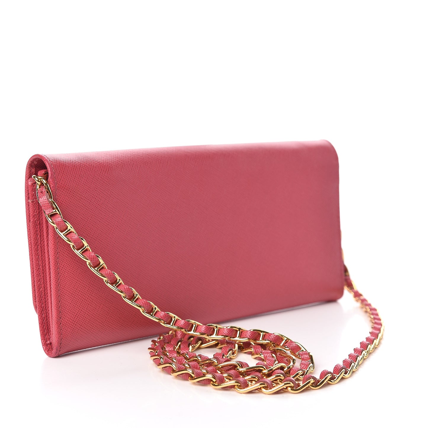 Saffiano Metal Oro Chain Wallet Peonia