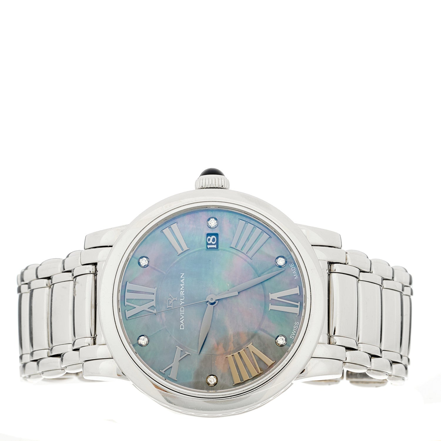 David Yurman Stainless Steel Diamond Mother of Pearl 38mm Classic Quartz Watch 2 of 5