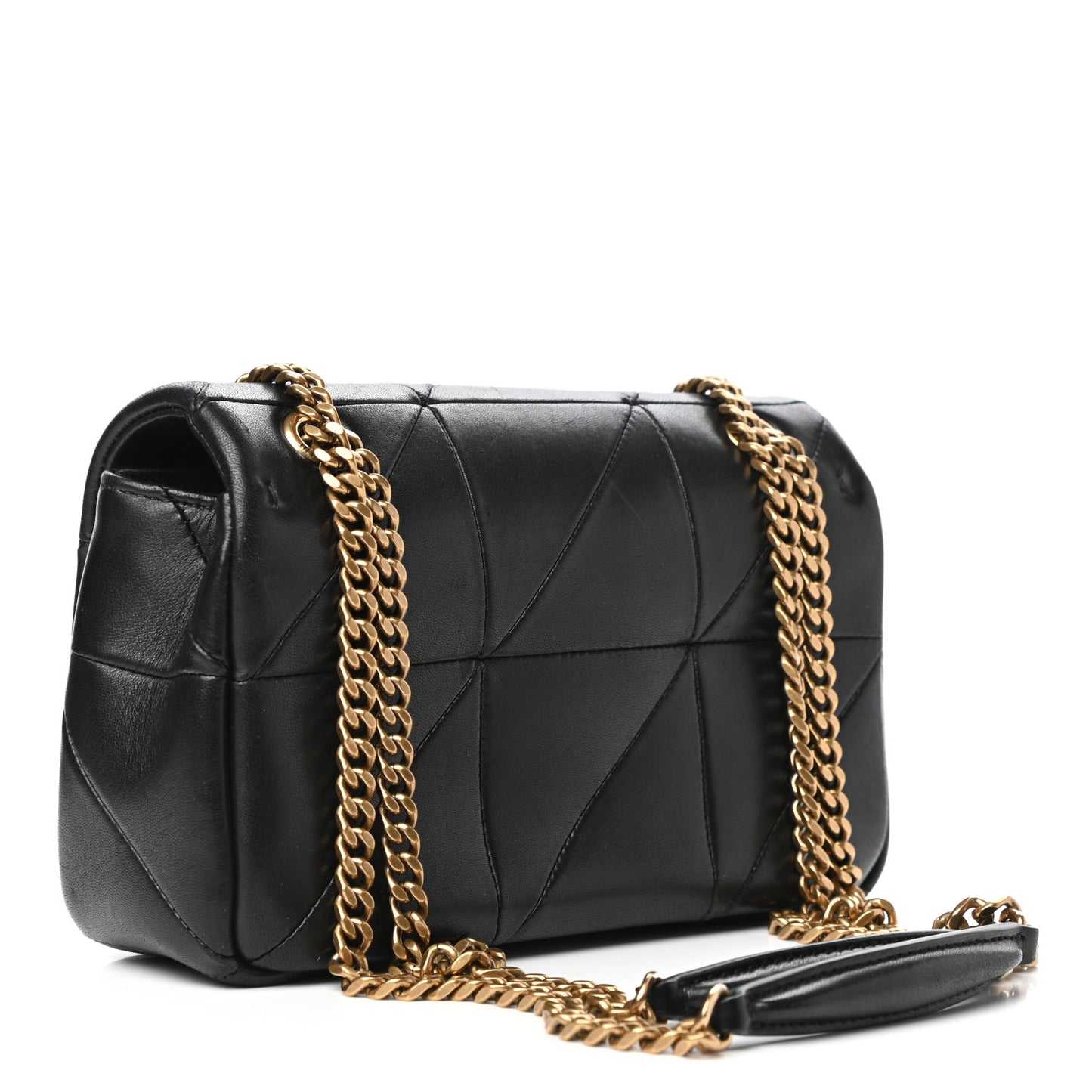 Lambskin Patchwork Monogram Small Jamie Black