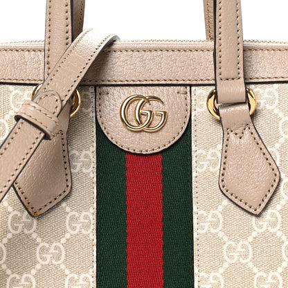 Gucci GG Supreme Monogram Textured Dollar Calfskin Web Small Ophidia Tote Bag Beige Mystic White Oatmeal 8 of 10