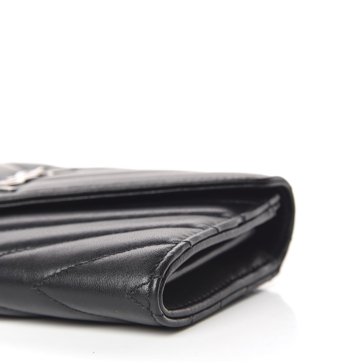 Saint Laurent Lambskin Y Quilted Monogram Large Loulou Flap Wallet Black 7 of 9