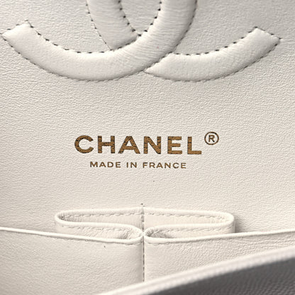 Chanel Caviar Quilted Medium Double Flap White 6 of 12