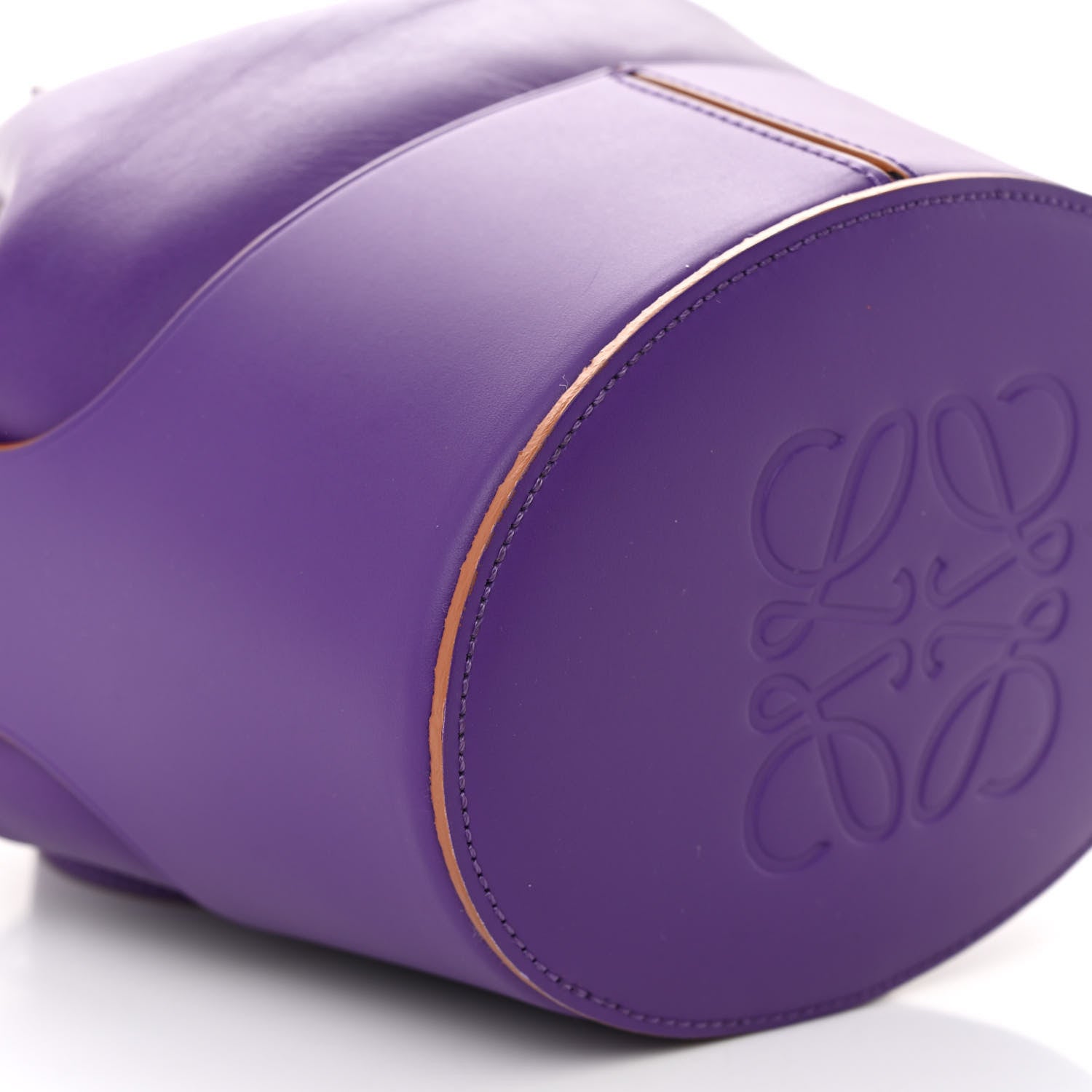 Loewe Calfskin Small Balloon Bucket Bag Purple Cognac 8 of 10