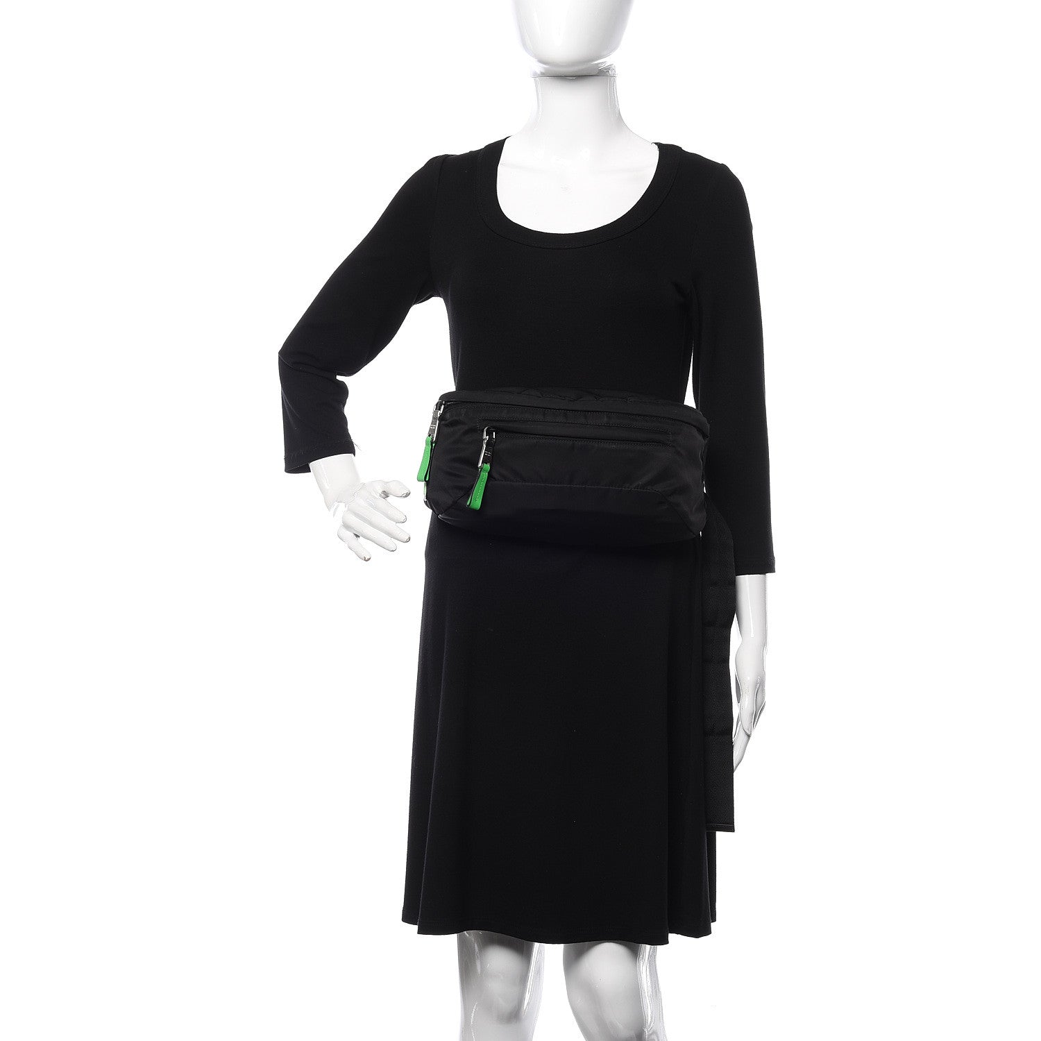 Prada Tessuto Nylon Belt Bag Black Verde 2 of 9