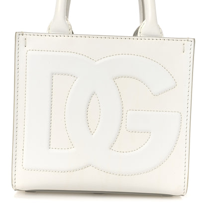 Dolce & Gabbana Calfskin Small DG Daily Shopper Tote White 7 of 10
