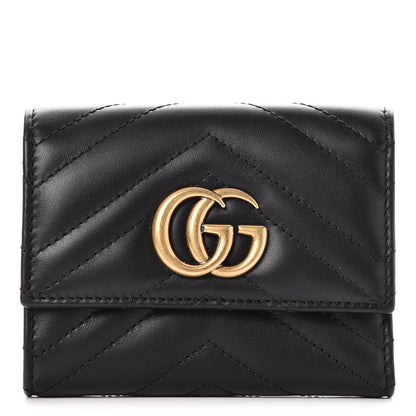 Gucci Calfskin Matelasse GG Marmont Wallet Black 1 of 8