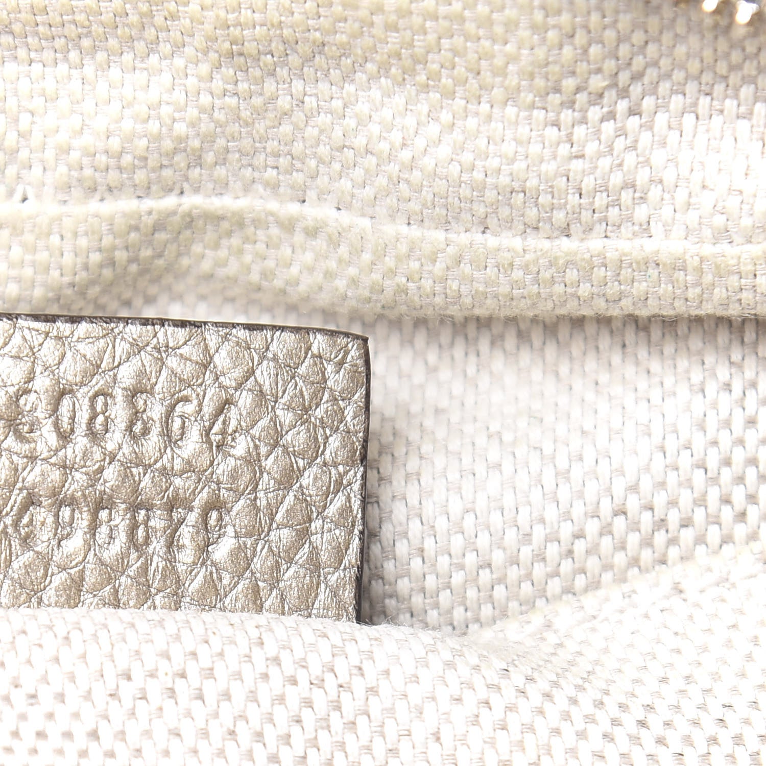 Gucci Metallic Pebbled Calfskin Small Soho Disco Bag Golden Beige 7 of 10
