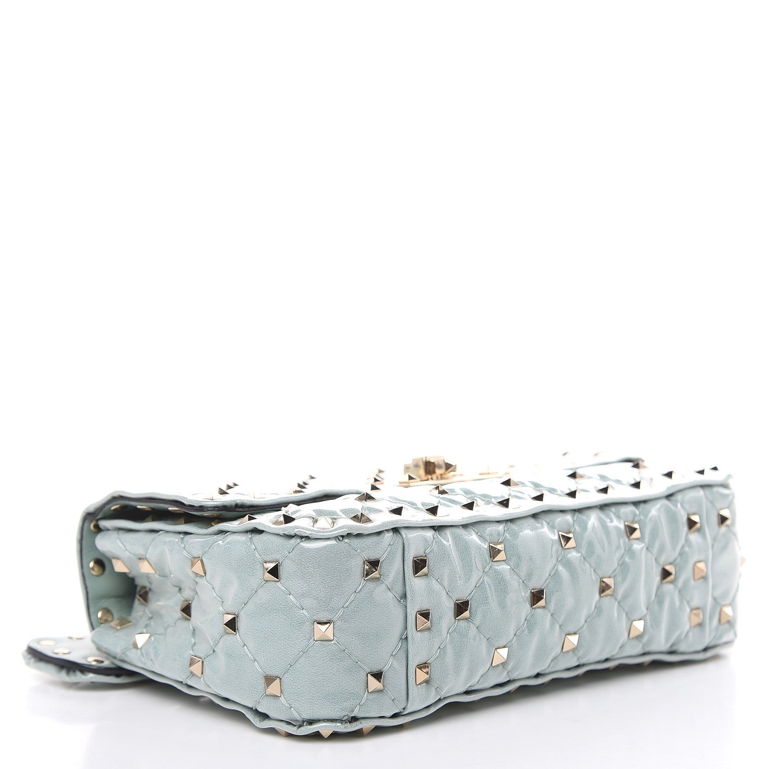 Valentino Garavani Patent Small Rockstud Spike Shoulder Bag Nube 4 of 9