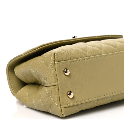 Chanel Caviar Quilted Mini Coco Handle Flap Light Green 9 of 10