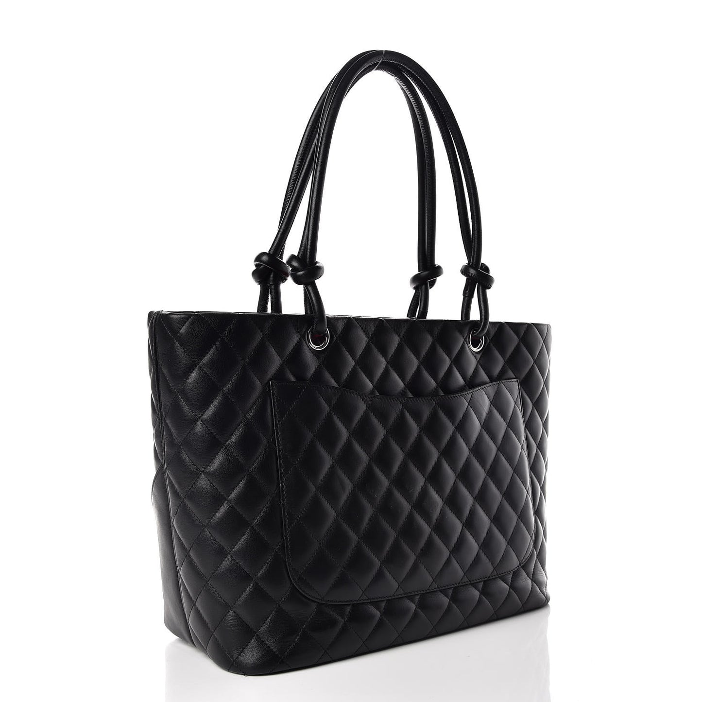 Calfskin Quilted Large Cambon Tote Black