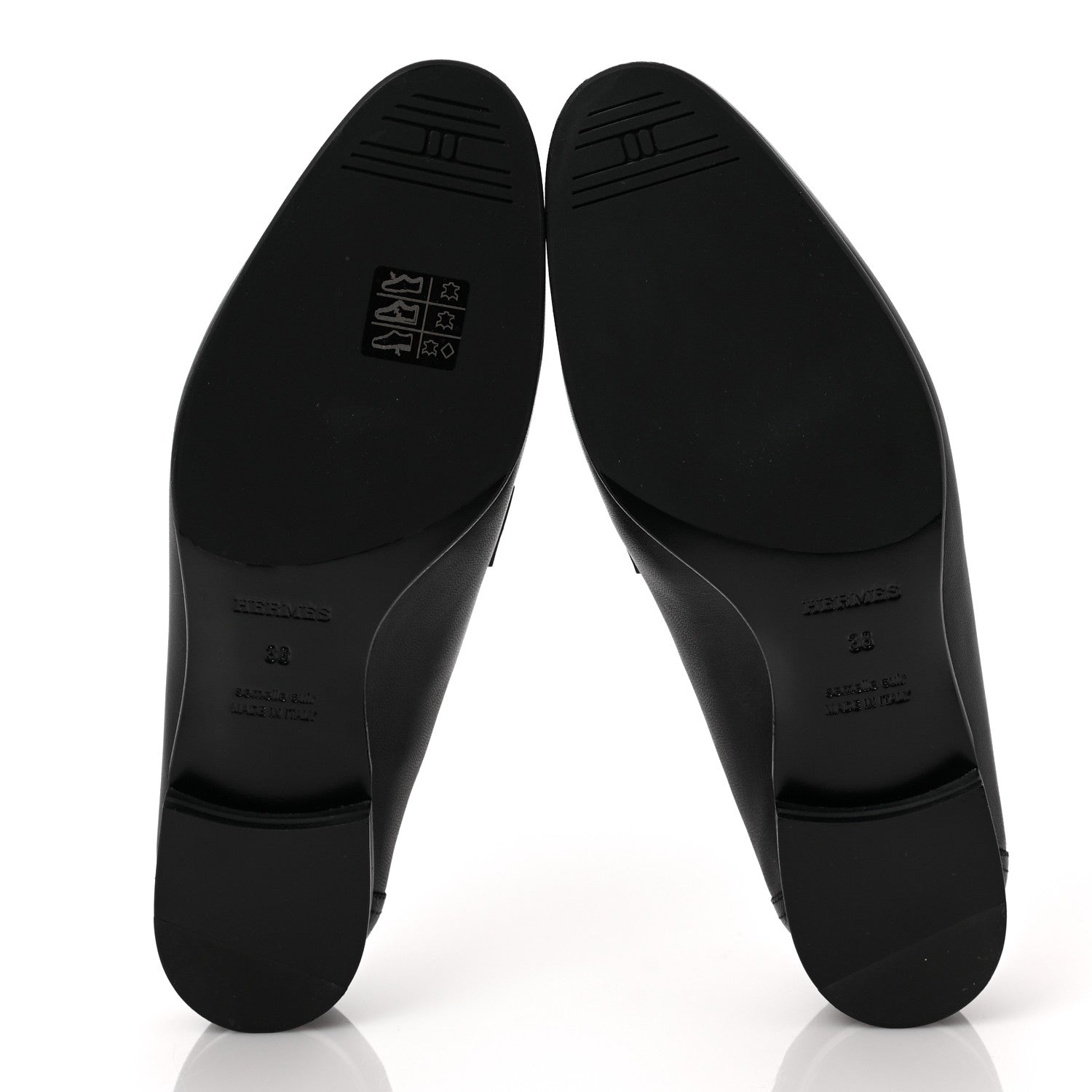 Hermes Goatskin Womens Royal Loafers 38 Black 5 of 8