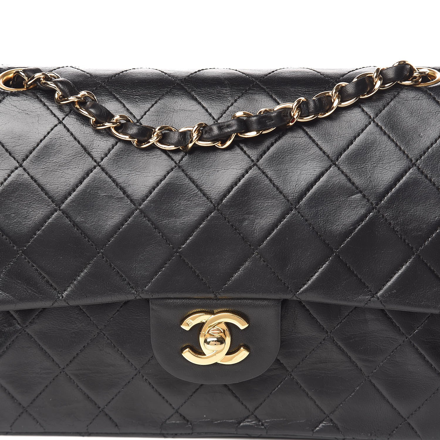 Chanel Lambskin Quilted Medium Double Flap Black 17 of 17