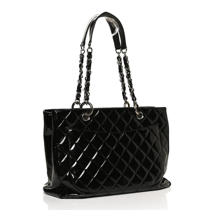 Chanel Patent Quilted Grand Shopping Tote GST Black 3 of 10