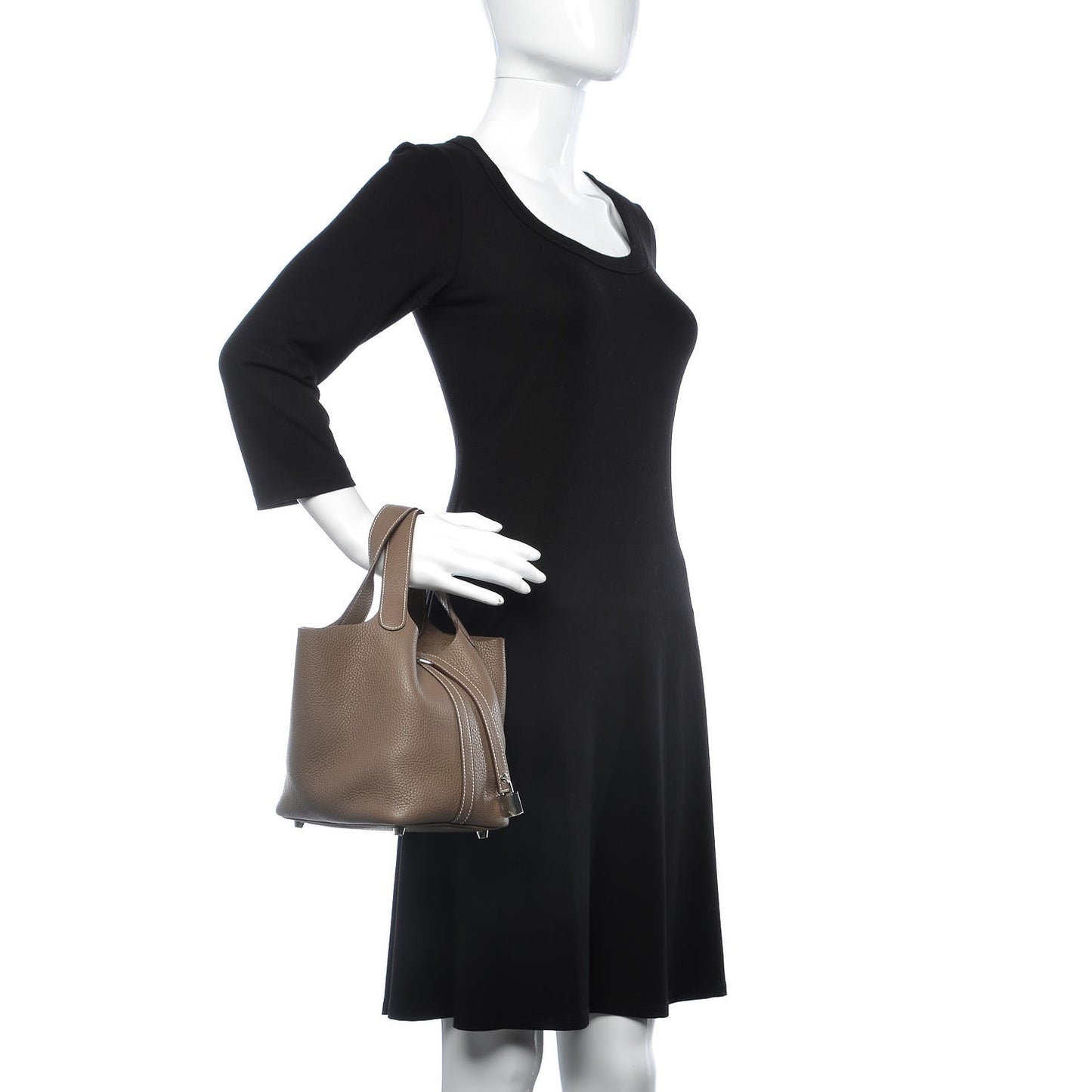 Taurillon Clemence Picotin Lock 18 PM Etoupe