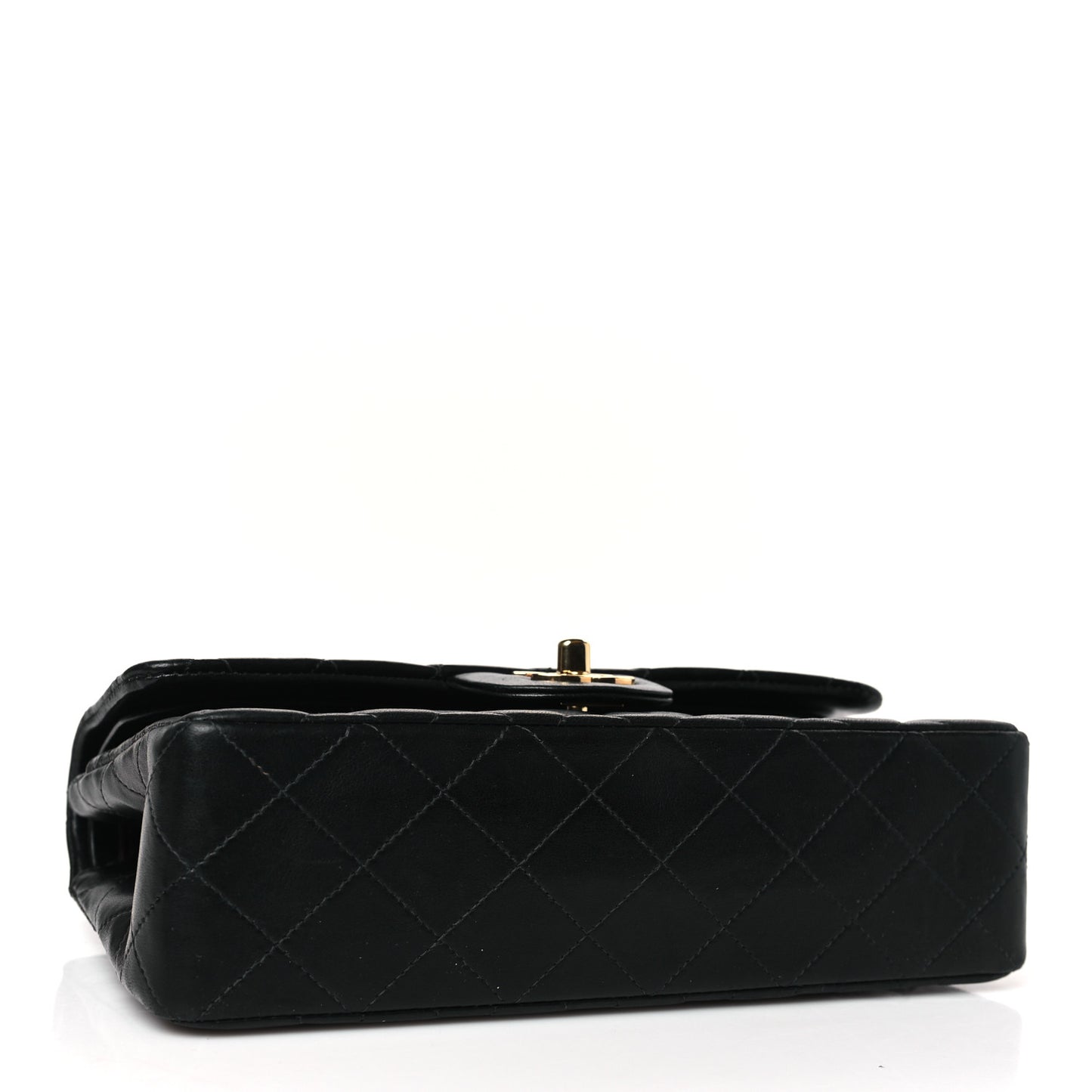 Lambskin Quilted Small Double Flap Black