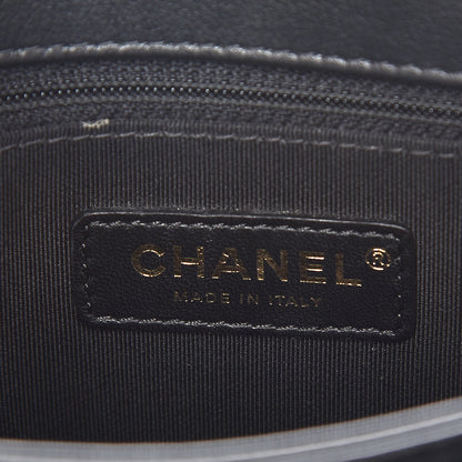 Chanel Grained Calfskin Elaphe Stitched Medium Chevron Chic Top Handle Flap Black 8 of 13
