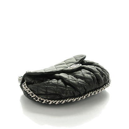 Chanel Washed Lambskin Quilted Medium Chain Around Messenger Black 4 of 7
