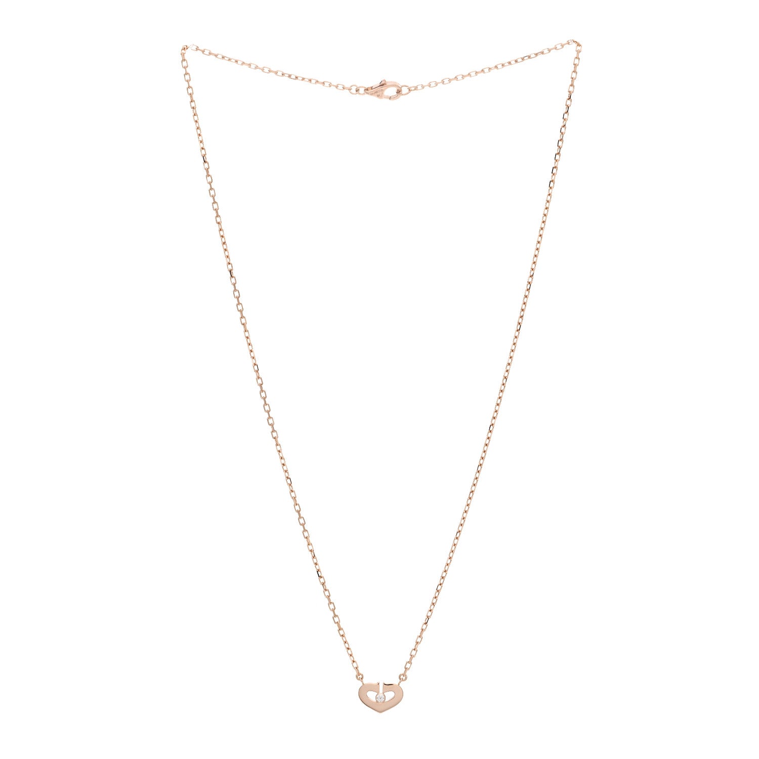 Cartier 18K Pink Gold Diamond XS Hearts and Symbols Necklace 2 of 3