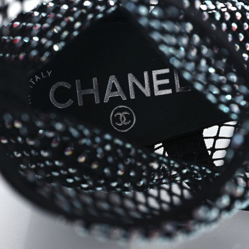 Chanel Resille Strass Kid Suede Patent Mary Jane Short Boots 38.5 Black 7 of 7