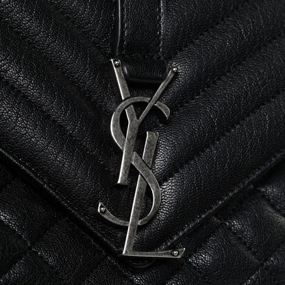 Saint Laurent Sheepskin Tri-Quilt Monogram Medium College Bag Black 5 of 6