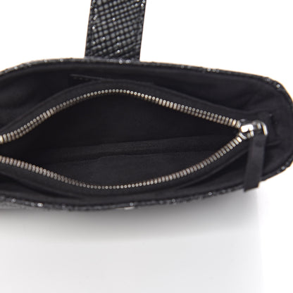Chanel Glittered Calfskin Quilted Mini Phone Holder Clutch Black 5 of 8