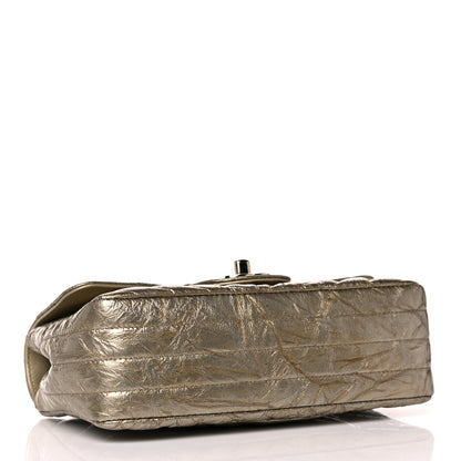 Chanel Patent Metallic Crumpled Calfskin Chevron Quilted Mini Rectangular Flap Gold 4 of 10