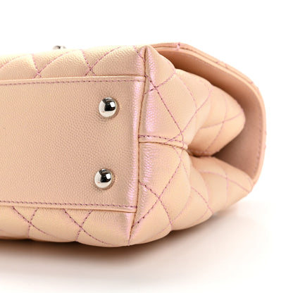 Chanel Iridescent Caviar Quilted Mini Coco Handle Flap Light Pink 9 of 10