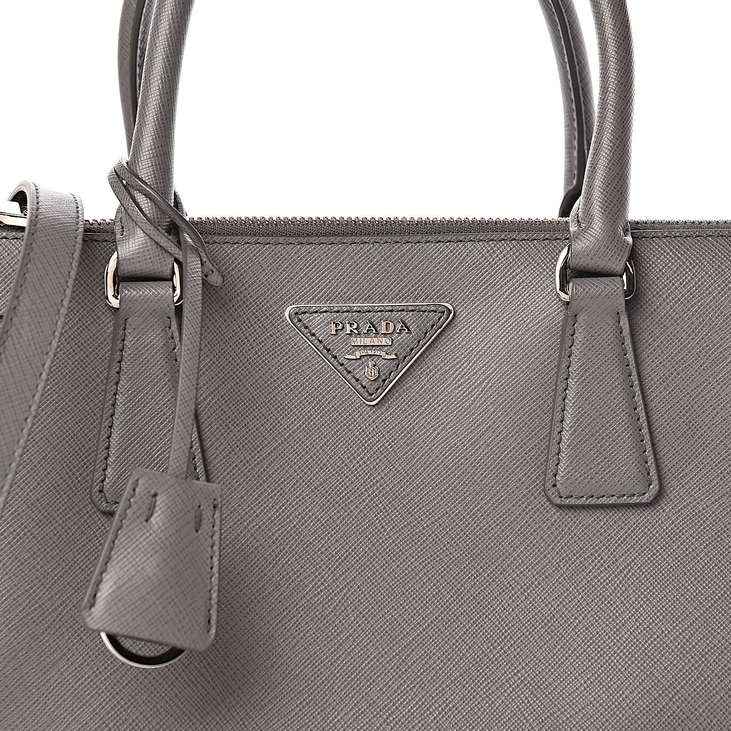 Prada Saffiano Small Galleria Double Zip Tote Marmo 10 of 13