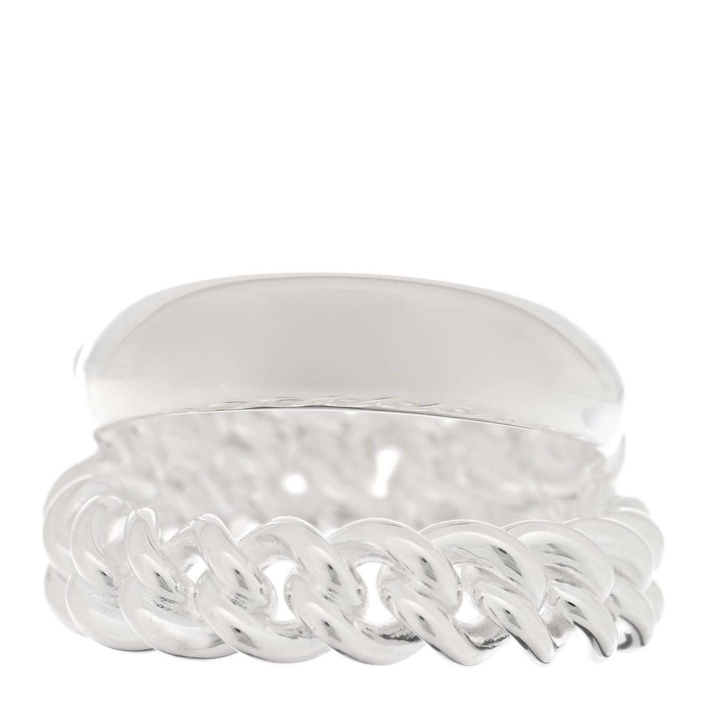 Sterling Silver MM Boucle Selier Inflexible Ring 56 7.5