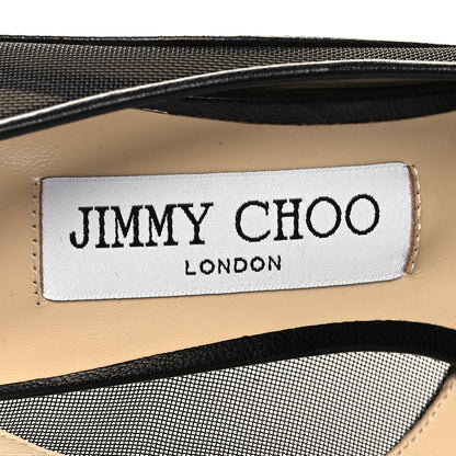 Jimmy Choo Mesh Calfskin Love 100 Pumps 36 Black 7 of 8
