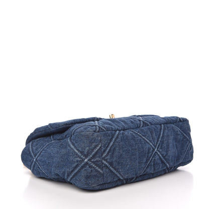Chanel Denim Quilted Large Chanel 19 Flap Blue 4 of 9