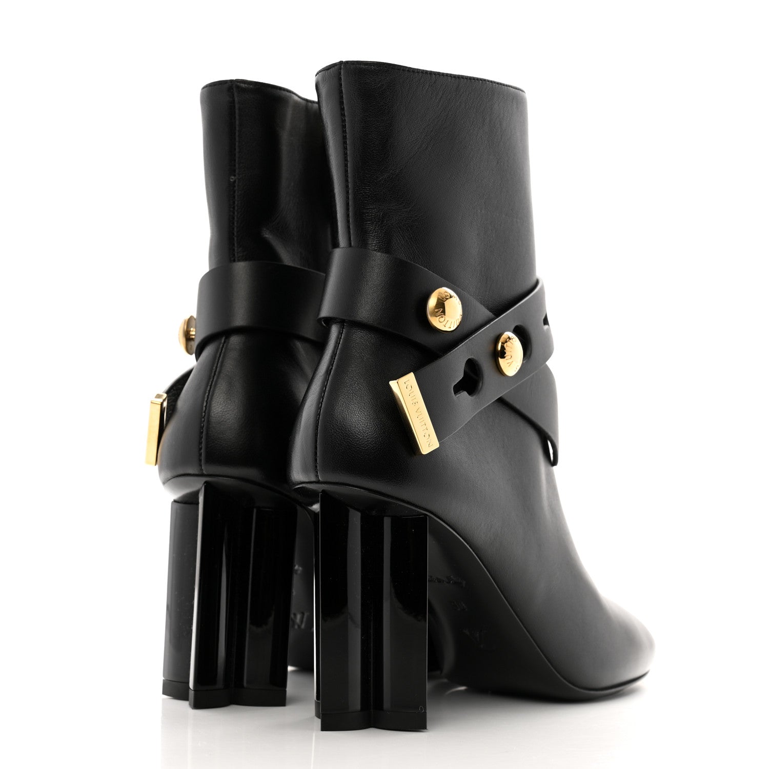 Louis Vuitton Calfskin Belted Silhouette Ankle Boots 38 Black 5 of 10