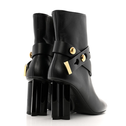 Louis Vuitton Calfskin Belted Silhouette Ankle Boots 38 Black 5 of 10